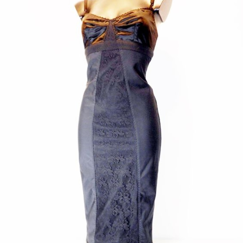 D&G Tyral Black Lace Bustier Cocktail Dress